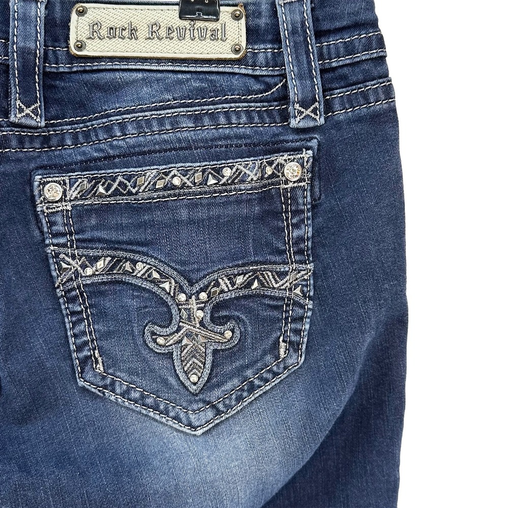 ROCK‎ REVIVAL Women's Jazlyn Mid-rise Boot Cut Jeans • 32 • blue • Y2K style